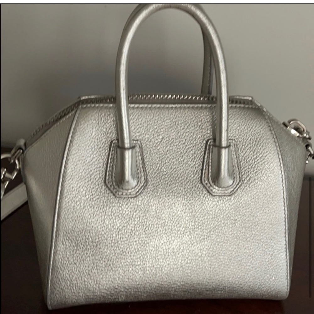 Givenchy Metallic Silver Mini Antigona Satchel - Picture 2 of 4
